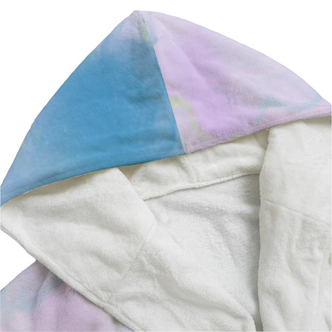 Preview: Bunter Bademantel Itchy aus Flanell – flauschig & farbenfroh, Größen S–2XL